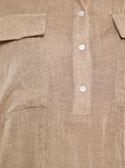 Usha Damen Bluse in beige - Ausschnitt: ohne Kragen