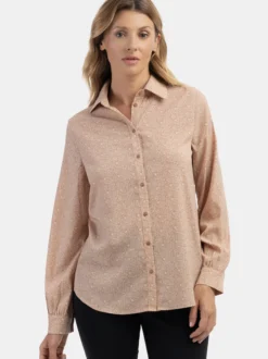 Usha Damen Bluse in beige - Ausschnitt: ohne Kragen