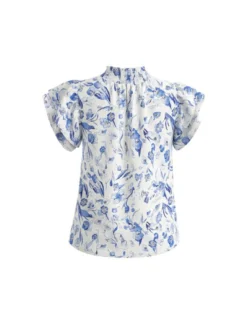 Usha Damen Bluse in blau