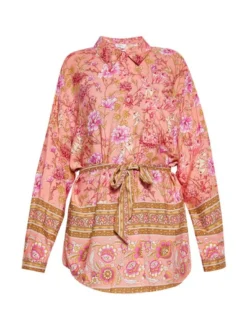 Usha Damen Bluse in rosa - Ausschnitt: ohne Kragen