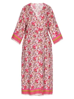 Usha Damen Kimono in rot - Länge: mittel