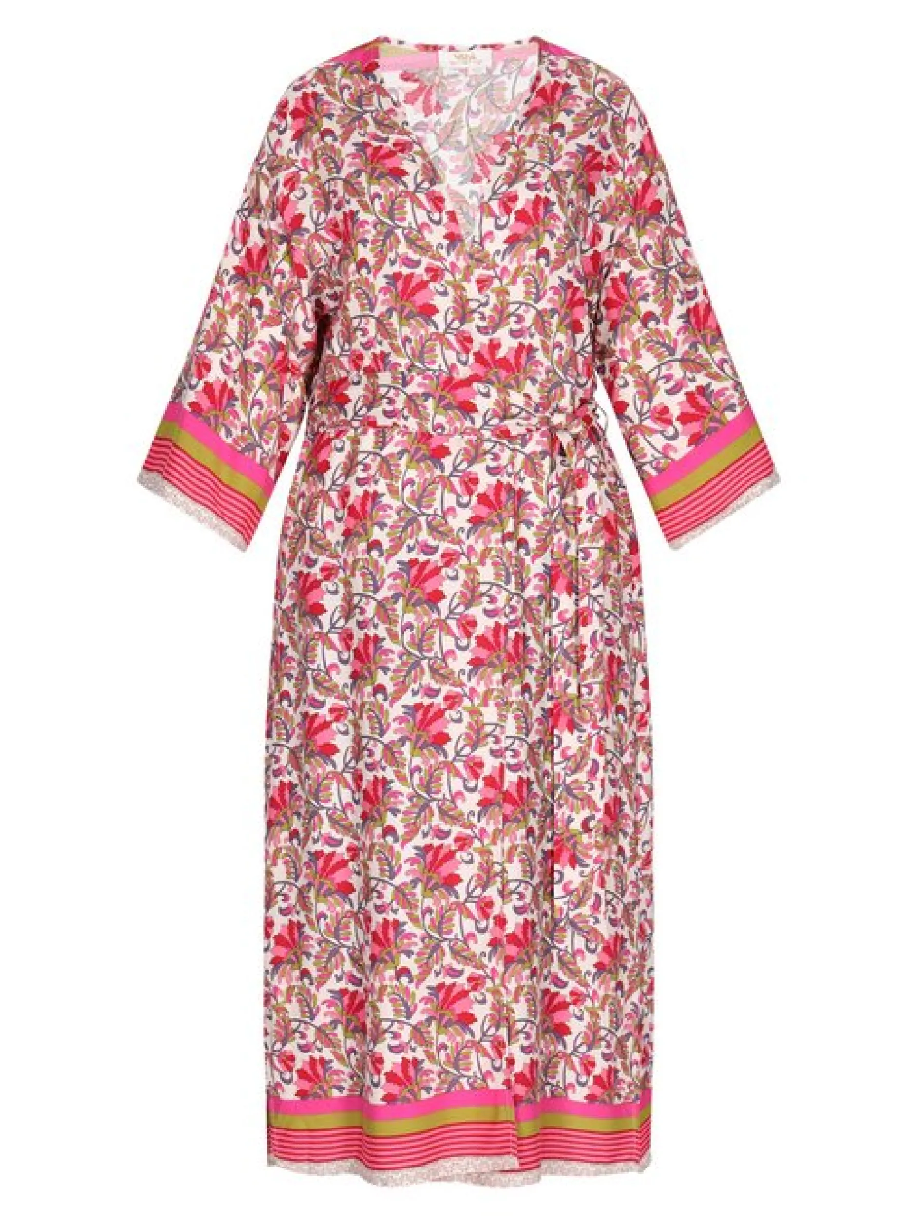 Usha Damen Kimono in rot - Länge: mittel
