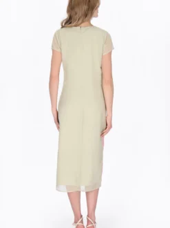Usha Damen Kleid in beige - Ausschnitt: Rundhals