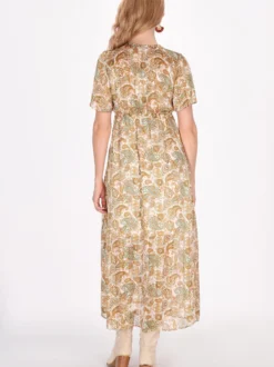Usha Damen Kleid in beige - Länge: mittel
