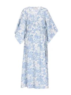 Usha Damen Kleid in blau - Länge: mittel