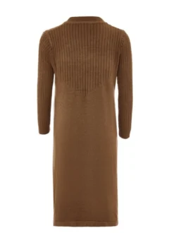Usha Damen Kleid in braun - Ausschnitt: Rundhals