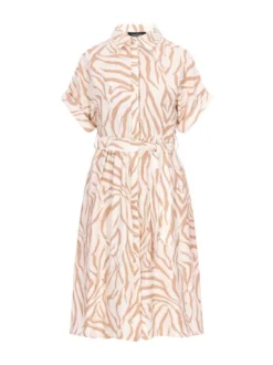 Usha Damen Kleid in ecru - Länge: mittel