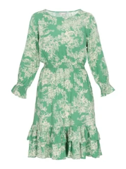 Usha Damen Kleid in grün - Länge: mittel