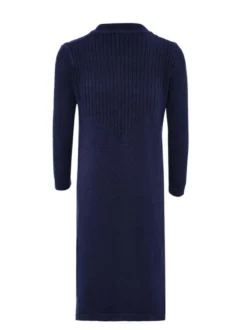 Usha Damen Kleid in marine - Ausschnitt: Rundhals