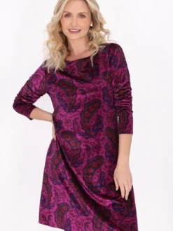 Usha Damen Kleid in mehrfarbig - Ausschnitt: Rundhals