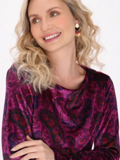 Usha Damen Kleid in mehrfarbig - Ausschnitt: Rundhals