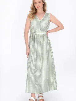 Usha Damen Kleid in mint - Länge: mittel