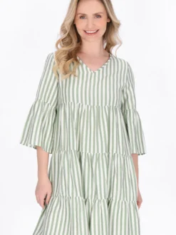 Usha Damen Kleid in mint - Länge: mittel