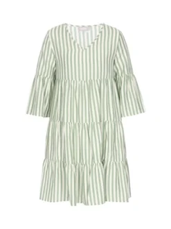 Usha Damen Kleid in mint - Länge: mittel