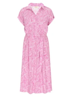 Usha Damen Kleid in pink - Länge: mittel