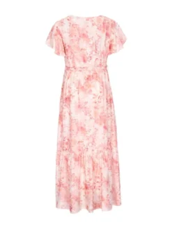 Usha Damen Kleid in rosa - Länge: mittel