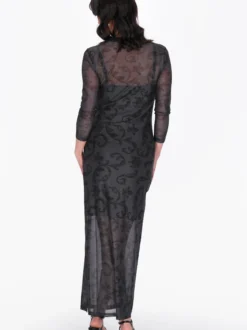 Usha Damen Kleid in schwarz - Ausschnitt: Rundhals