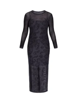 Usha Damen Kleid in schwarz - Ausschnitt: Rundhals