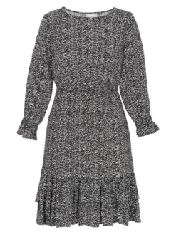 Usha Damen Kleid in schwarz - Ausschnitt: Rundhals