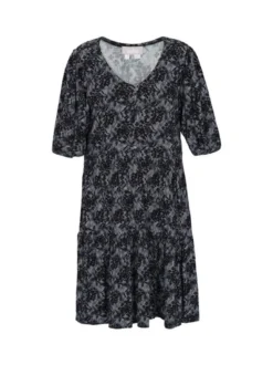 Usha Damen Kleid in schwarz - Länge: mittel