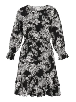 Usha Damen Kleid in schwarz - Länge: mittel