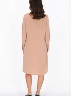 Usha Damen Kleid in taupe - Länge: mittel