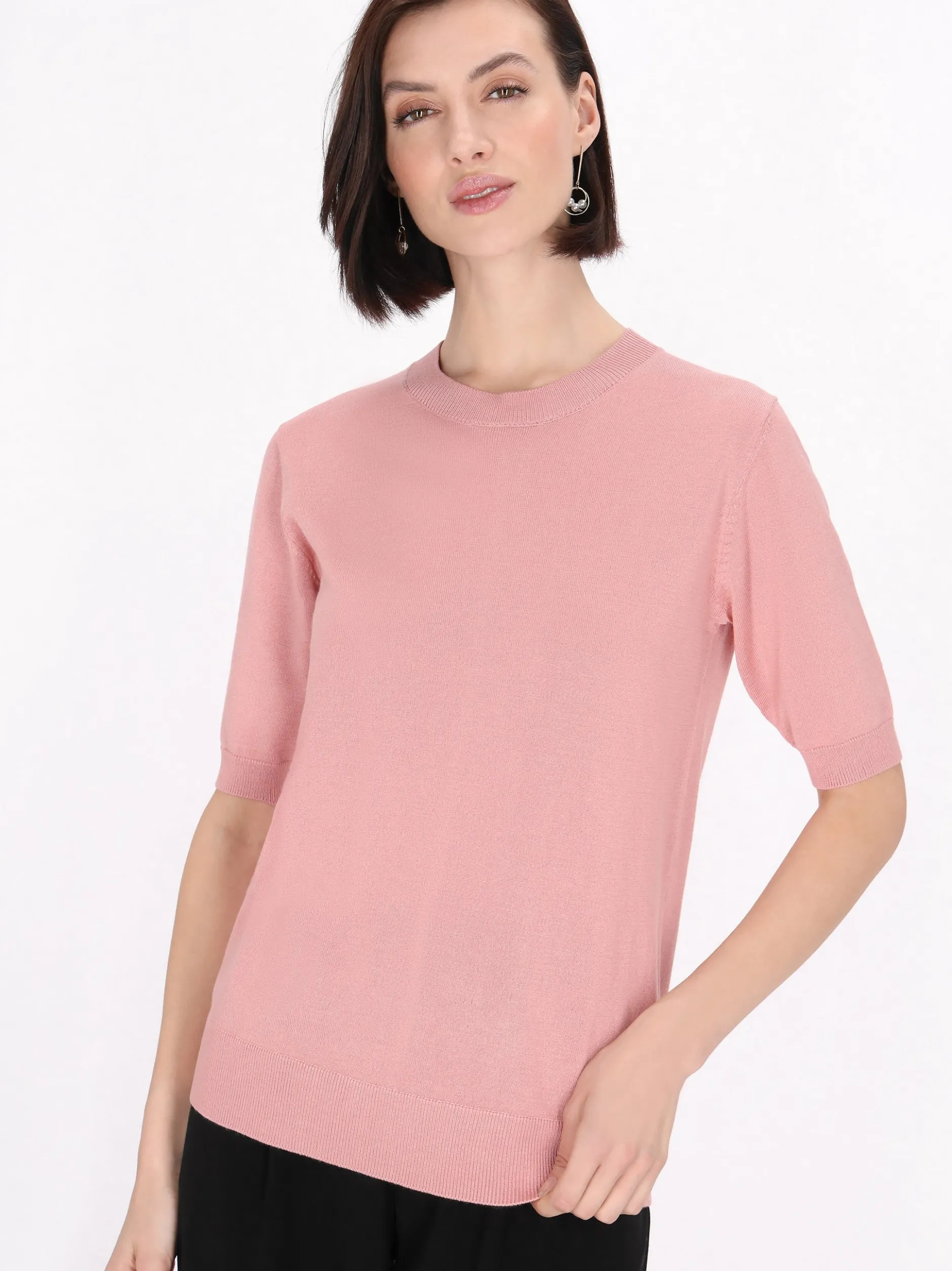 Usha Damen Pullover in altrosa - Ausschnitt: Rundhals