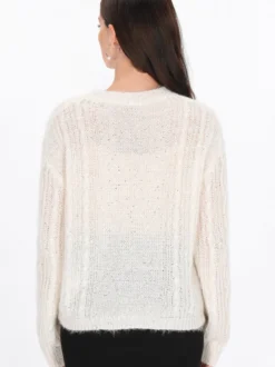 Usha Damen Pullover in beige - Ausschnitt: Rundhals