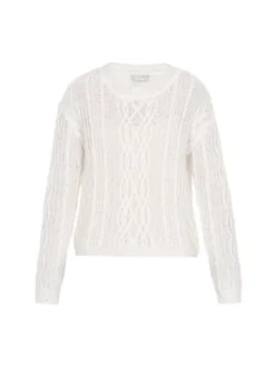 Usha Damen Pullover in beige - Ausschnitt: Rundhals
