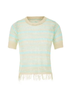 Usha Damen Pullover in beige - Ausschnitt: Rundhals