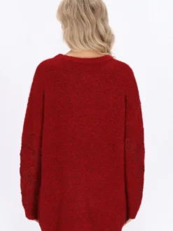 Usha Damen Pullover in bordeaux - Ausschnitt: Rundhals