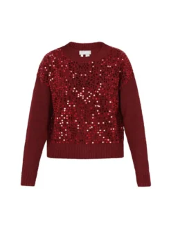 Usha Damen Pullover in bordeaux - Ausschnitt: Rundhals