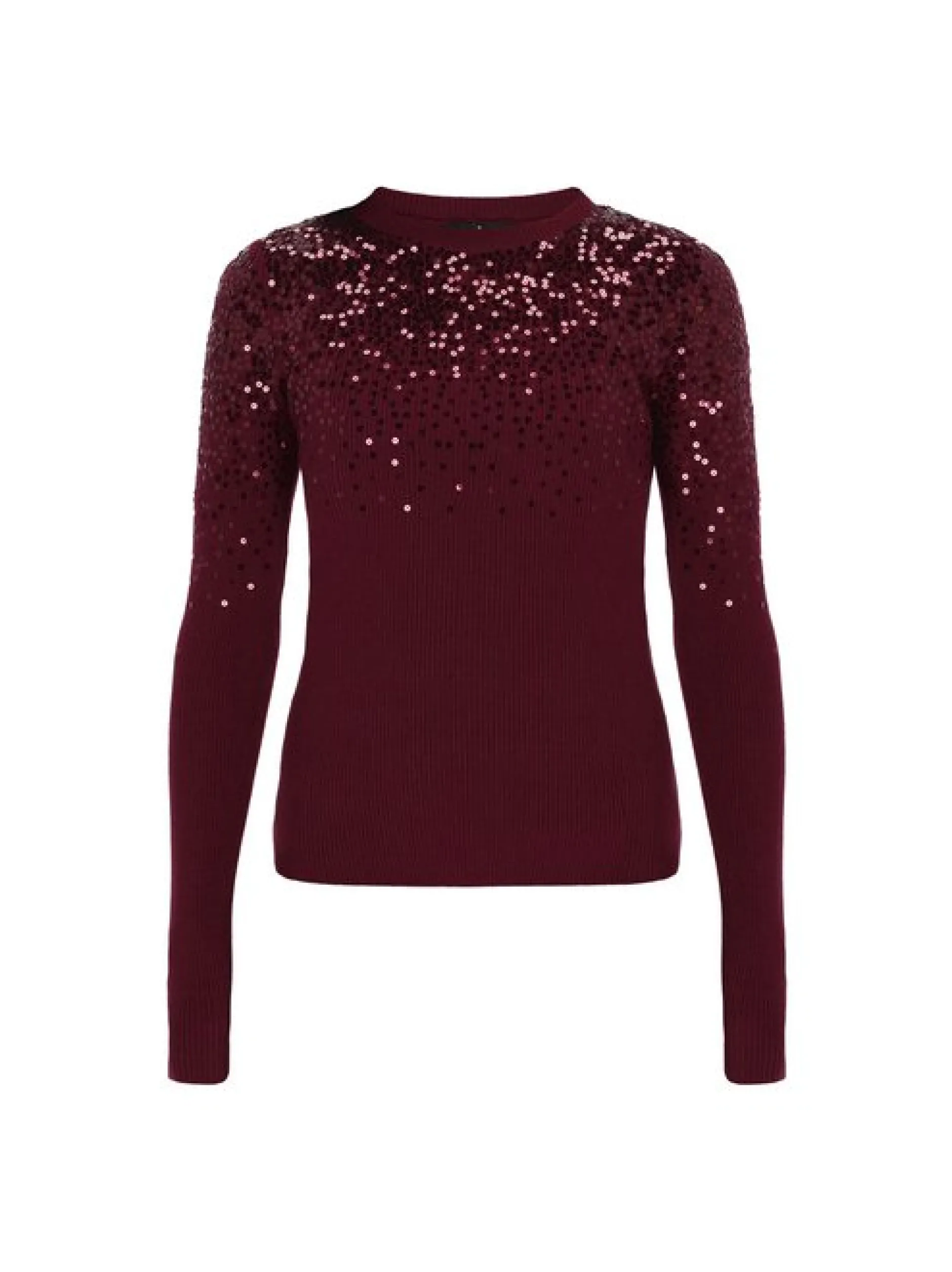 Usha Damen Pullover in bordeaux - Ausschnitt: Rundhals