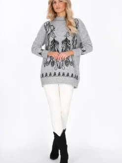 Usha Damen Pullover in grau