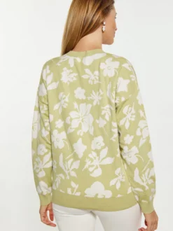 Usha Damen Pullover in grün - Ausschnitt: Rundhals