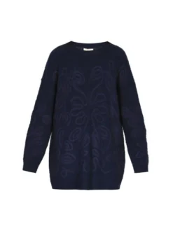 Usha Damen Pullover in marine - Ausschnitt: Rundhals