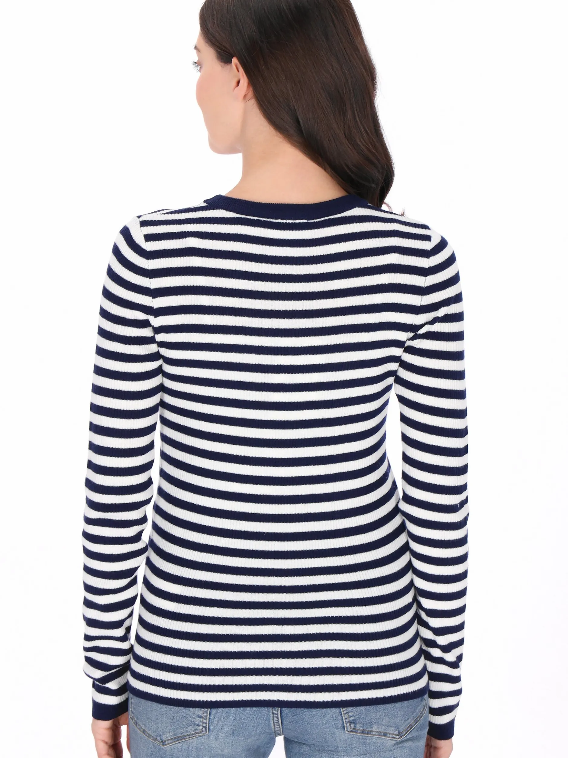 Usha Damen Pullover in marine - Ausschnitt: Rundhals