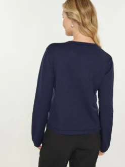 Usha Damen Pullover in marine - Ausschnitt: Rundhals