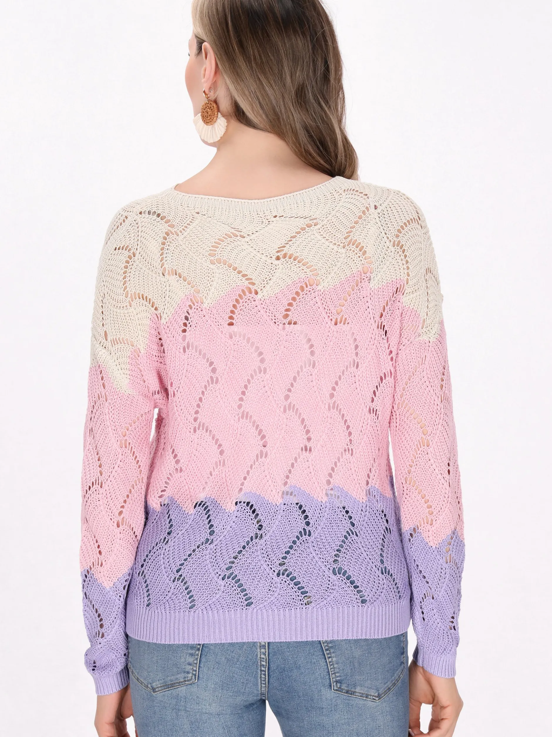 Usha Damen Pullover in mehrfarbig - Ausschnitt: Rundhals