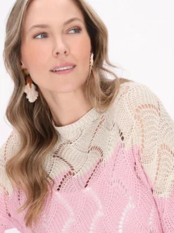 Usha Damen Pullover in mehrfarbig - Ausschnitt: Rundhals