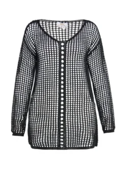 Usha Damen Pullover in schwarz - Ausschnitt: U-Boot