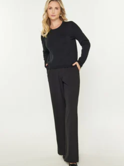 Usha Damen Pullover in schwarz - Ausschnitt: Rundhals