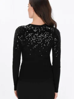 Usha Damen Pullover in schwarz - Ausschnitt: Rundhals