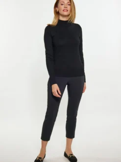 Usha Damen Pullover in schwarz - Ausschnitt: ohne Kragen