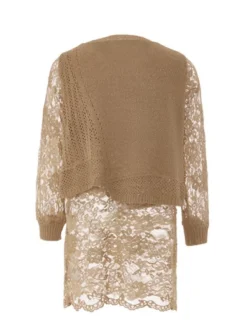 Usha Damen Pullover in taupe - Ausschnitt: Rundhals