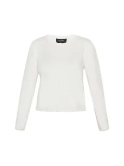 Usha Damen Pullover in weiß - Ausschnitt: Rundhals