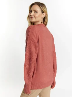 Usha Damen Strickcardigan in altrosa