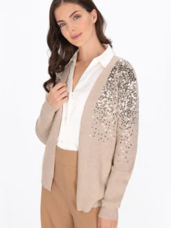Usha Damen Strickjacke in beige