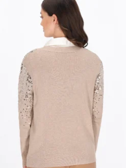 Usha Damen Strickjacke in beige