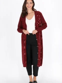 Usha Damen Strickjacke in bordeaux
